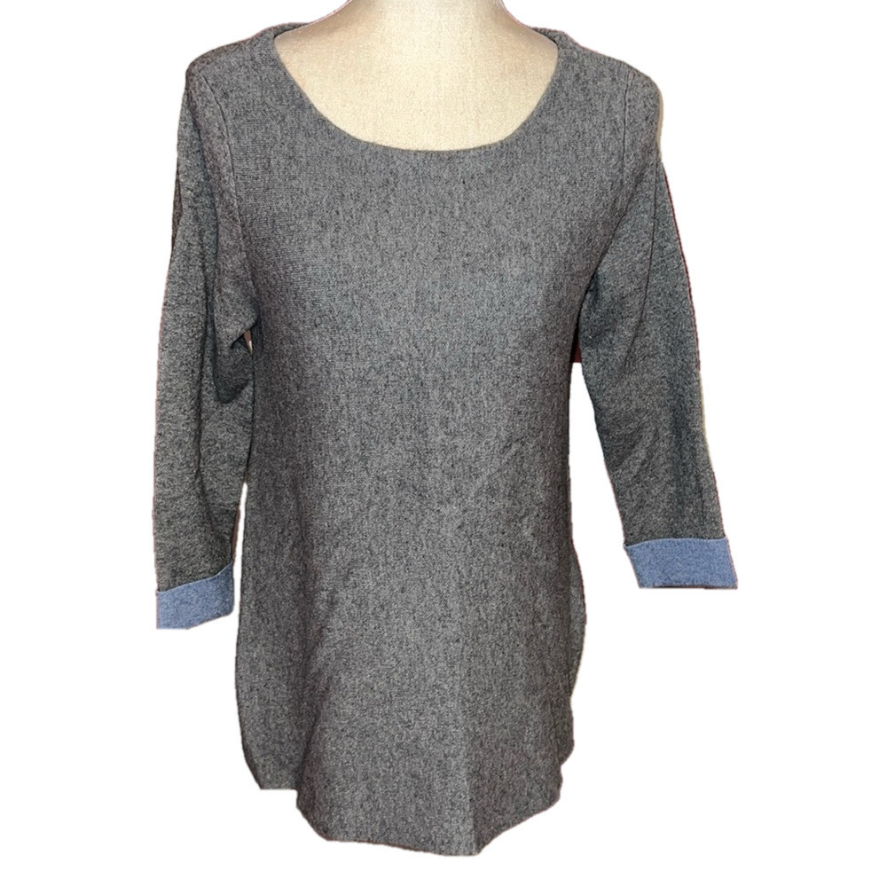 NWOT Nanette LePore Gray Wool Blend Side Zip Sweater S